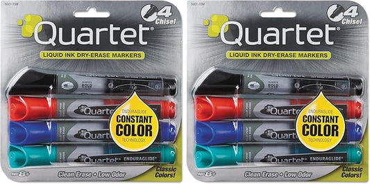 Quartet Dry Erase Markers, Whiteboard Markers, Bullet Tip, EnduraGlide, White Board Dry Erase Pens for Teachers, Home School & Office Supplies, Assorted Classic Colors, 8 Pack (5001-1MA)