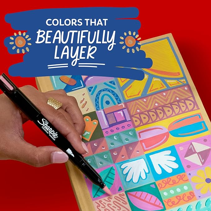 Sharpie Creative Markers Variety Pack, Water-Based Acrylic Paint Markers, Fine Tip, Assorted, 36 Count