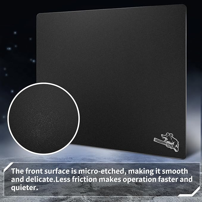 Glass Gaming Mouse Pad 320mm x 360mm FPS Game Special Tempered Glass Durable 3mm Thickness Accurately and Quickly Shoot Opponents (320mm x 360mm, Black)