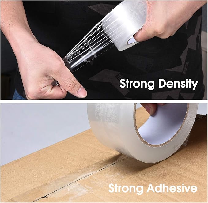 Pacific Mailer Clear Packing Tape, 2 Inch Wide, 2.0mil Thickness, 110 Yard Per Roll [Pack of 6 Rolls]