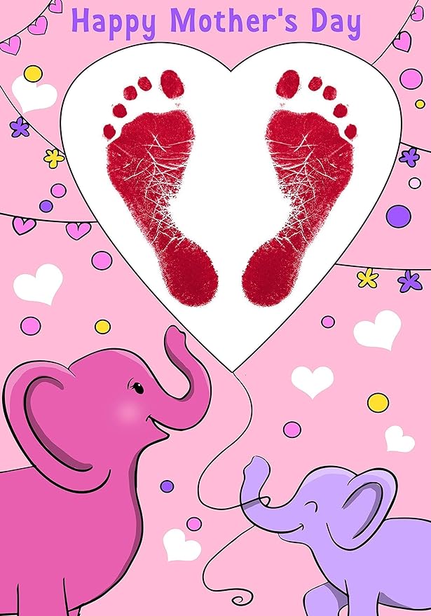 ReignDrop Ink Pad For Baby Footprint & Handprint - Creates Impressive Long Lasting Keepsake Stamp for Infant & Kids. Smudge Proof, Easy to Wipe Off Skin, Safe & Gentle Acid Free(Red)