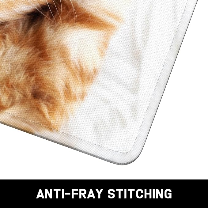 Mouse Pad, Minimalism Marble Style Computer Pad, Anti-Slip Rubber Mouse Mat with Stitched Edges for Gaming, Office, Laptop, PC, Women, 9" x 8" Thick 3 mm, Cute Cat
