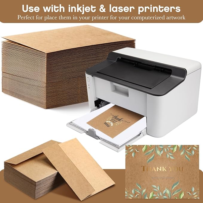 Fainne 1200 Pack Kraft Envelopes for Invitation, 120 GSM,A4, 4.25 X 6.25 in | Brown Envelopes for Invitation, 120 GSM Gift Card for Office, Wedding, Gift, Party, Baby Shower, Mailings