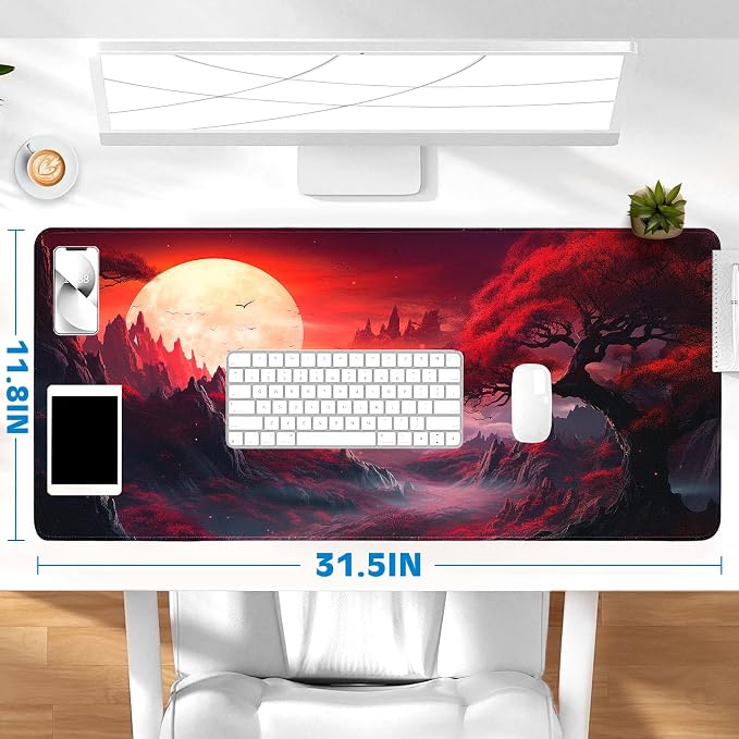 Gaming Mouse Pad, Desk Mat for Keyboard and Mouse, Large Mouse Pad for Desk, Computer Mousepad