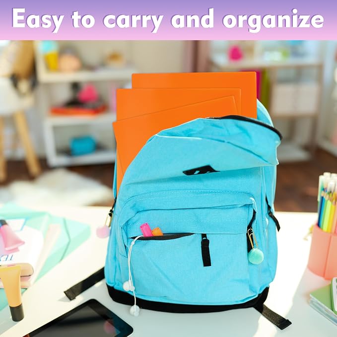 pmybupo Plastic Folders with Pockets (Orange 25 Pack),2 Pocket Poly Folders for School,Home or Office,Durable Acid-Free Poly