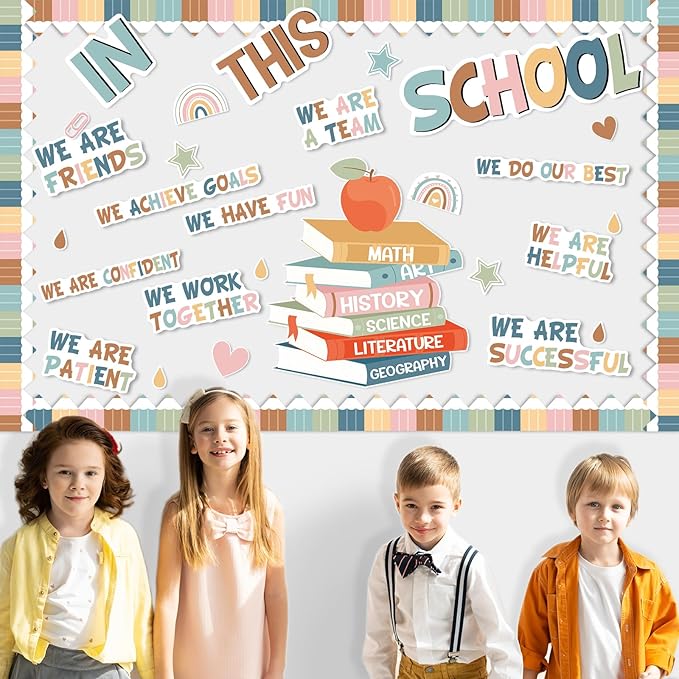 Boho Motivational Bulletin Board Classroom Decoration Set Boho Affirmation Station Bulletin Board in This School Classroom Cutouts for Back to School Elementary Inspirational Wall Door Supplie