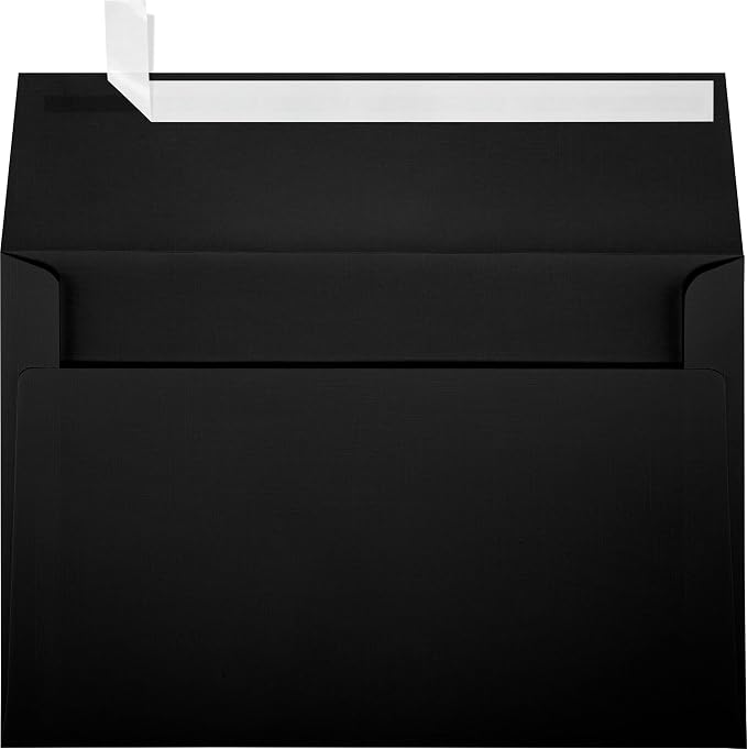 LUXPaper A9 Invitation Envelopes | Peel & Press | 5 3/4" x 8 3/4" | Black Linen| 80lb. Text | 250 Qty