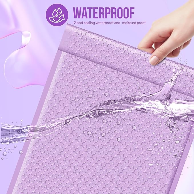 Fuxury Bubble Mailers 12x15" Lavender Purple Padded Envelopes 25 Pack Large Bubble Mailer Strong Adhesion Padded Mailer,Self-Seal Envelope for Mailing Small Business,Magazine, Clothing.