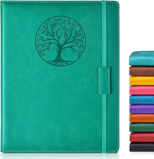 Lined Journal Notebook for Women Men,256 Pages A4 Large Hardcover Leather Journals for Writing,Travel,Business,Work,School,College Ruled Notebooks for Note Taking, Diary Notepad 8.6"×11"