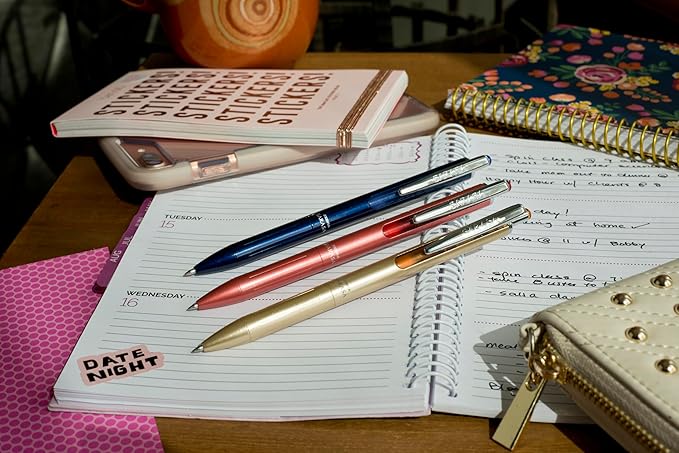 Zebra Pen, SARASA Grand Retractable Gel Pen, Solid Brass Barrel, Fast-Drying Black Ink, 0.7mm Point, Ideal for the Left Handed, Eliminates Smudging, Rose Gold Brass Barrel, 1-Pack, (45311)