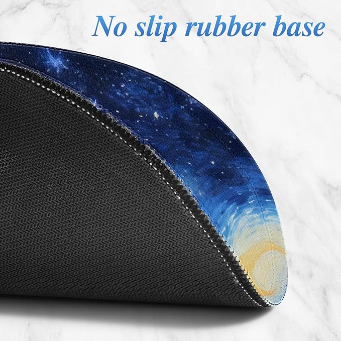 Round Mouse pad, high-end Texture, Sewn Edge Design, Anti-Slip Rubber Base. 8.6 x 8.6 inches (Star Vortex)