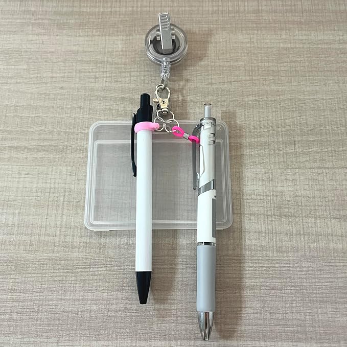 10 PCS Pen Clips, Pen Holders, Badge Reel Accessories, Pen Holder for Lanyard, Clip on Pens for Badge Reel, Retractable Pen Holder for Nurses, Pen Converter (Pen not Included)