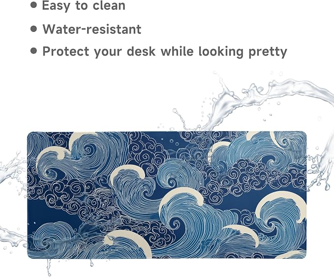 Desk Mat Mouse Pad Gaming Desk Pad XL Large Mouse Mat Office Decor Accessories (Blue B)