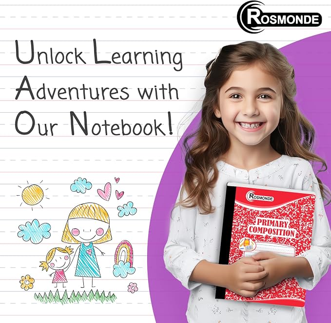 Primary Composition Notebooks Bulk, 2000 Pack, Primary Ruled, K-2 | Full Pallet of Composition Notebooks, 100 Sheets (200 Pages), 9-3/4 x 7-1/2, Bulk Notebooks for Grades K-2, 4-7 Days Transit