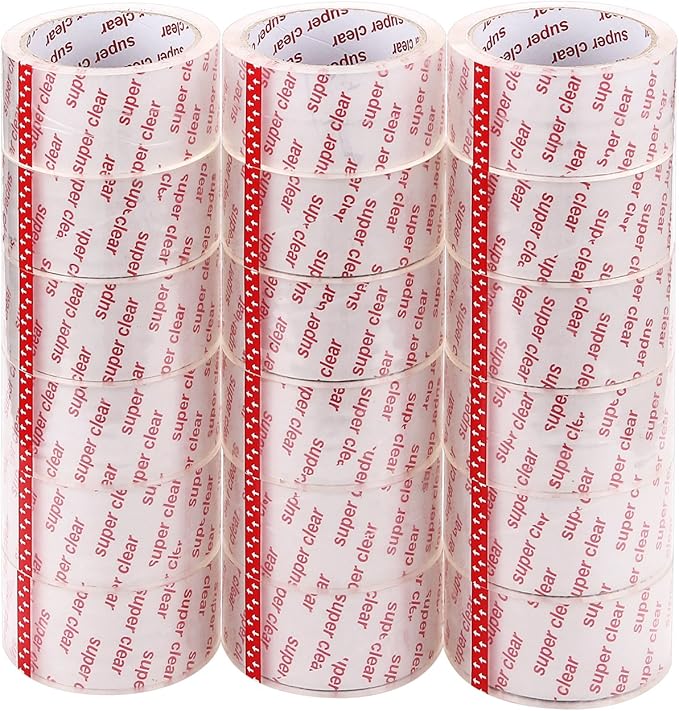 I GO Clear Packing Tape, Packaging Tape Refills for Shipping Moving Box Mailing Storage Sealing, 1.88" Width x 54.68 yd. Length, 2.95" Core, Crystal Clear, 1.97 mils/0.05 mm Thick (18 Rolls per Pack)