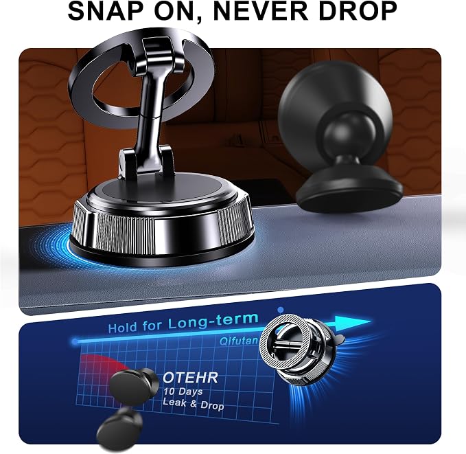 Qifutan for MagSafe Car Phone Holder Mount Phone Mount for Car Windshield Dashboard Air Vent Universal Hands Free Automobile Cell Phone Holder Fit for iPhone Smartphone Camera Mounts