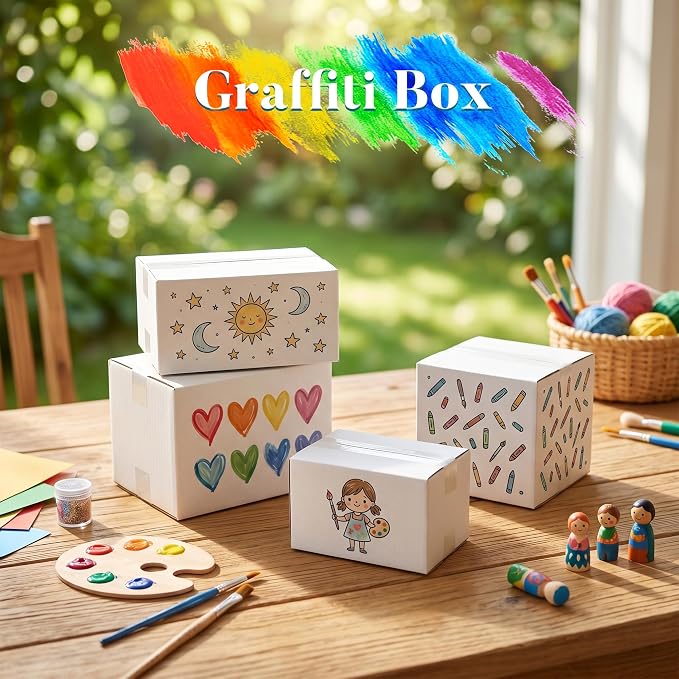 Small Shipping Boxes 6x4x4 Set of 6 | White Corrugated Cardboard, Box for Packaging Small Business Mailing Moving Gifts Wrap, Easy Assemble