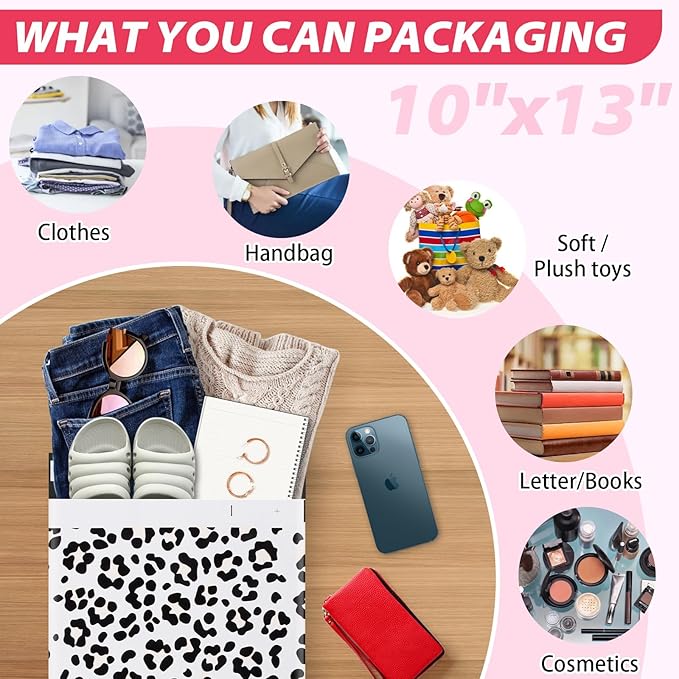 Oududianzi Poly Mailers 10x13, 100PCS Shipping Bags, Self-Sealing Mailers Poly Bags, Mailing Envelopes Bulk, Polymailer Packaging Bags for Online and offline Small Bussiness