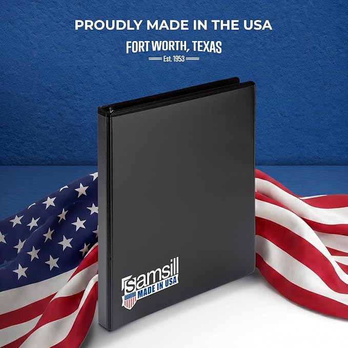 Samsill Economy 0.5 Inch 3 Ring Binder Bulk Pallet, Round Ring Binder, Customizable Clear View Cover, Black, Pallet of 768 Binders in 32 Cartons