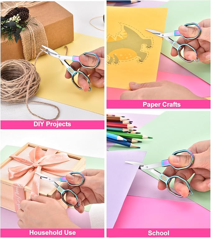 Zicolu Folding Travel Scissors Safety, Small TSA-Compliant and Portable with Case, Pocket Foldable Stainless Steel Retractable Cutters, Mini Craft Scissors for Home, Outdoor and Office Use
