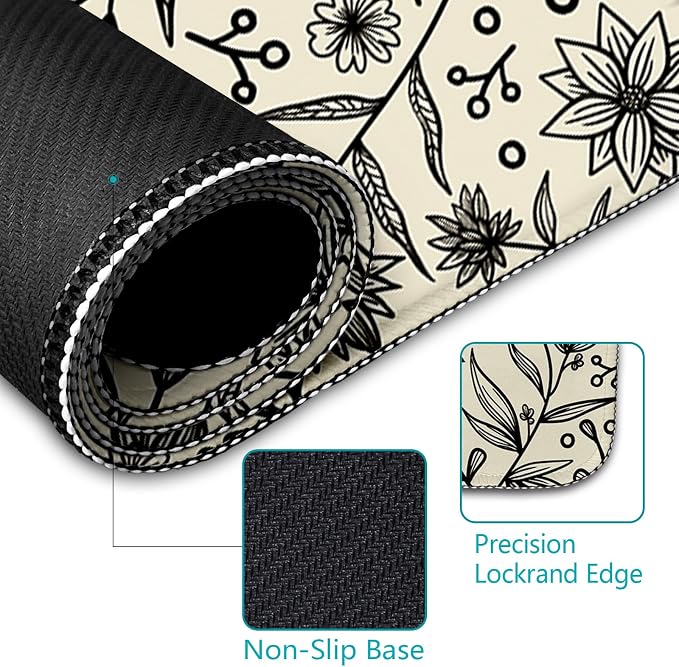 LIMKRIAN Bat Mouse Pad, Large Gaming Desk Mat, 31.5 x 11.8 in Gothic Decor | Stitched Edges, Non-Slip, Computer Keyboard Pad Mat for Work, Gamer, Office, Home, Desktop, Goth Desk Accessories for Women