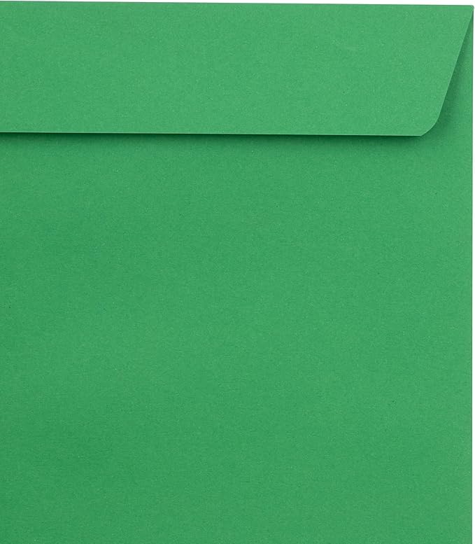 LUXPaper 9 x 12 Open End Envelopes | Peel & Press | Holiday Green | 80lb. Text | 500 Qty