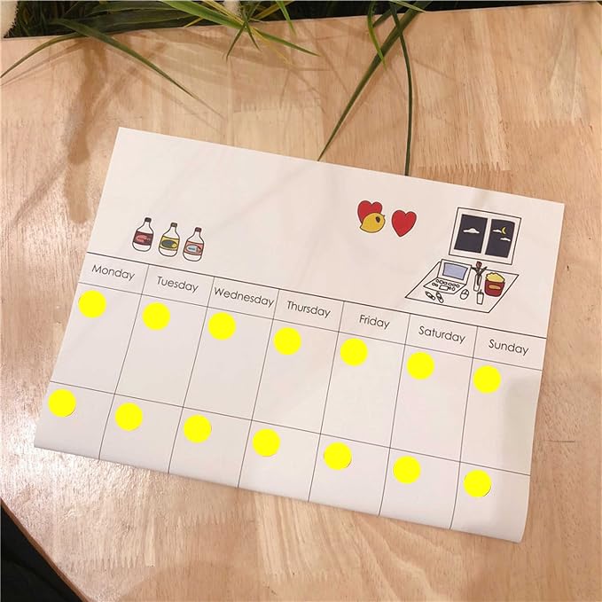 PARLAIM 1/2 Inch Color-Code Dot Stickers,1000 per Roll dots Label Dispenser Box,Color Coding Circle Stickers(Yellow)
