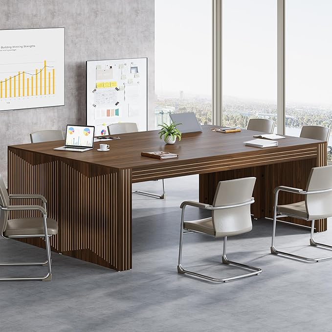 Tribesigns 79-Inch Extra Long Desk Set of 2, Two Person Double Desk for Home Office, Wooden Long Computer Desk Writing Table for Office, Dark Brown