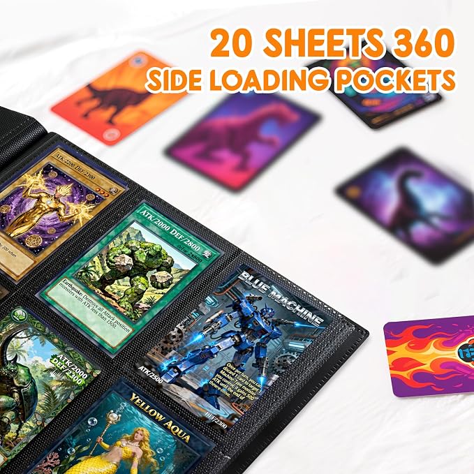 Trading Card Binder 9 Pocket, 360 Card Waterproof Folder with Side Loading Sleeves, Sturdy Card Collection Album for MTG, TCG, Game Cards & Sports Cards (1, Rose Red)