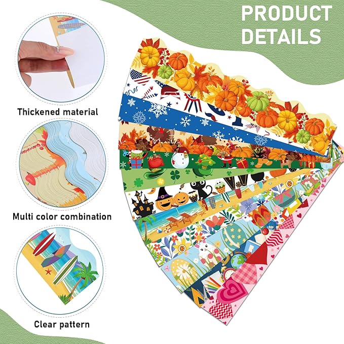 Geyee 360 Pcs Easter Bulletin Board Borders St. Patrick's Holiday Decorations Summer Spring Classroom Borders Bulletin Board Trim for Classroom School, 12 Design(Stylish)