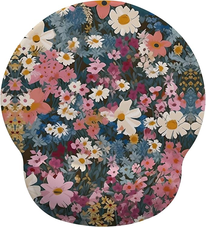 Flowers Mouse Pad with Gel Wrist Support, Smooth Surface Ergonomic Mouse pad, Non-Slip Pain Relief Desk Mat for Gaming, Work & Office Desktop 3
