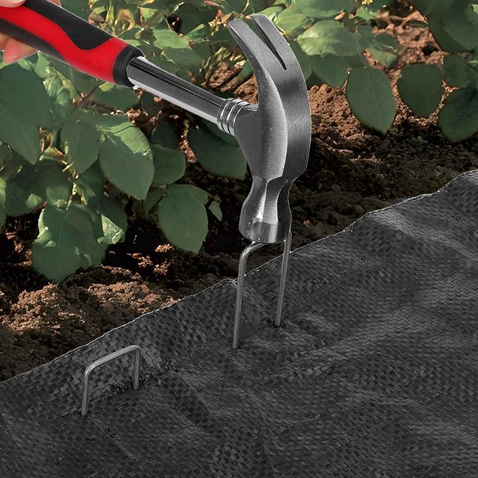 CEWOR 95 Pack Landscape Staples 4 Inch, Galvanized Garden Stakes