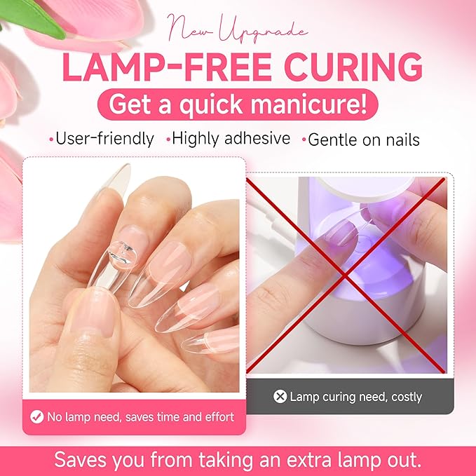 UNA GELLA Lamp-Free Semi Solid Nail Glue for Press Ons: 10ml and Soak Off Gel Nail Glue Remover for False Acrylic Nails 12ml, Super Strong G lue Quick Removal Kit