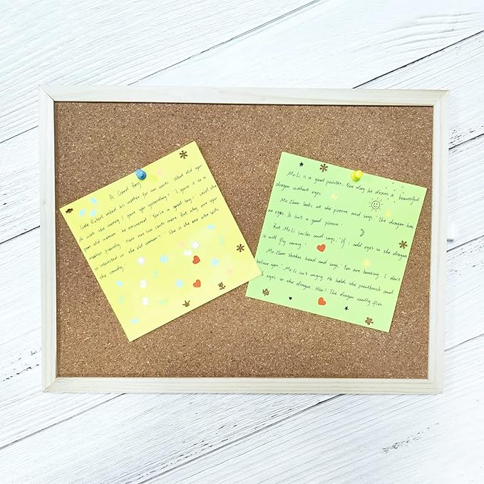 14.6 inches x 11 inches Frame Cork Board for Bulletin Board, Home Decor, Office, School, Message Board and Include Installation kit, Push pins.
