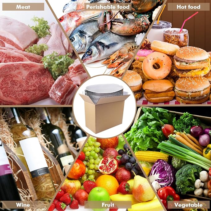 10 Pack Insulated Shipping Boxes with Aluminum Foil Insulated Bag | Shipping Frozen Food Cold Shipping Boxes Large Foil Cooler Carton Moving Kits for Mailing Packing