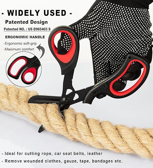 MEUUT 2 Pack Trauma Shears Patented Bandage Scissors for Left and Right Hand - Medical Supplies with 8 inch Heavy Duty Medical Scissors for EMT Workers Nurses