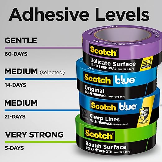 ScotchBlue Original Multi-Surface Painters Tape - 1" x 60 Yds, Blue, 3 Rolls (Pack of 8)