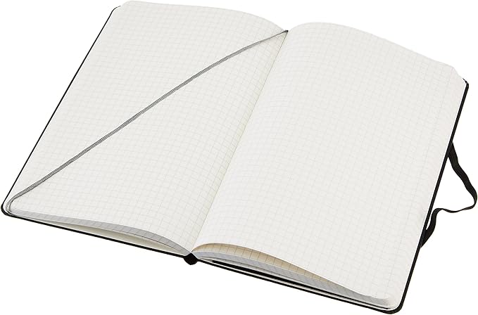 Amazon Basics Classic Grid Notebook for Writing and Note Taking, Hardcover, Graph Ruled, 240 Pages, 5" x 8.25", Black (Pack of 2)
