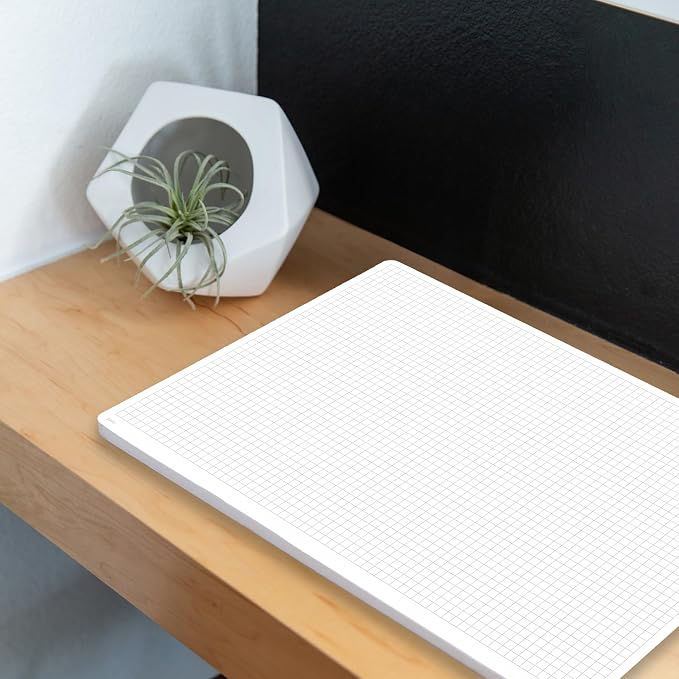 Graph Notepads 11 x 17 inch | Large Graphing Double Sided Drafting Pads with 1/4" Quad Grid Premium Thick Paper 120gsm