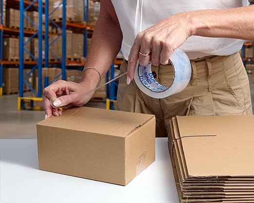 Heavy Duty Clear Packing Tape 1.8 Inch x 60 Yards. Bulk Package. Tough Transparent Packing Tape Refills for Shipping, Moving, Mailing, and All Box Types. Professional Grade.