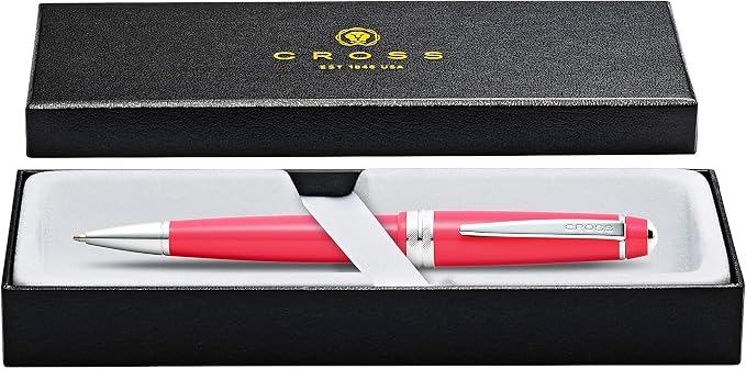 Cross Bailey Light Polished Coral Ballpoint Pen, Medium Point, Black Ink | Ballpoint Pen, Refillable for Long-Lasting Use, Smooth Ink Flow, Comfortable Grip, Premium Gift Box, Medium Point Refill