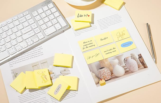 (54 Pads) Mini Sticky Notes 1.5x2 in, Yellow Strong Adhesive Post, Suitable for School, Home, Office, Clean Removal