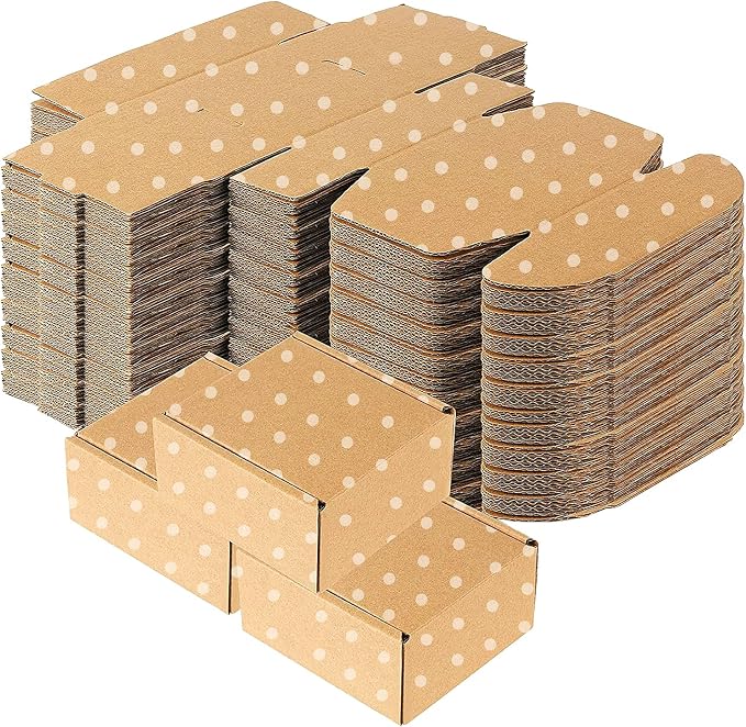 Green Recyclable Cardboard Small Gift Mailer Boxes for Shipping Packaging Craft Gifts Giving Products (Brown, 4 x 4 x 2 Inch)