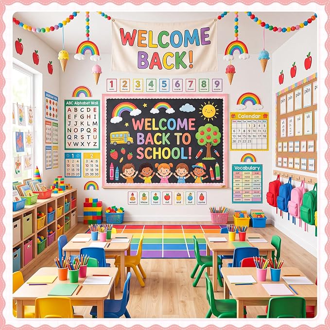 2 Rolls 65.6ft Peach Pink Gingham Bulletin Board Borders Decoration Pink Checkered and Straight Edge Bulletin Borders Board Trim for Office School Classroom Chalkboard Party Decoration