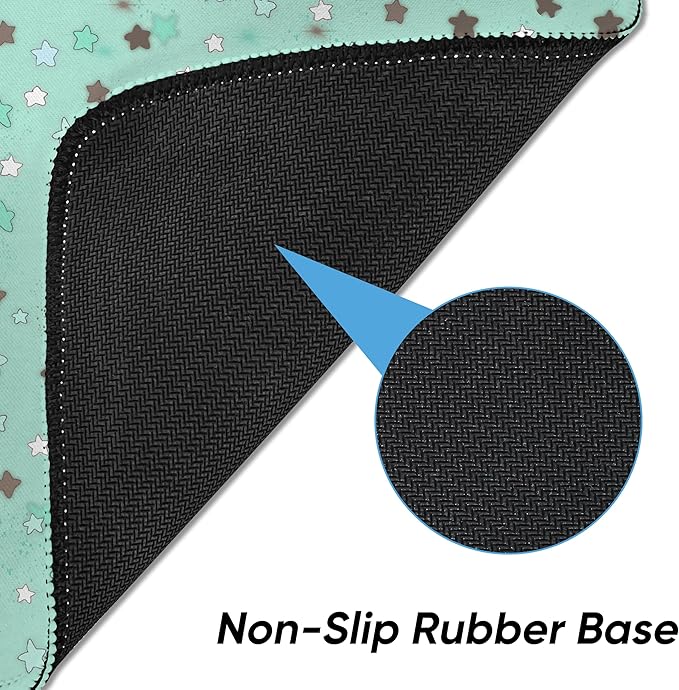 Premium Stitched Mouse Pad 10.2 x 8.3 in | Smooth, Washable Desk Mat with Non-Slip Base | Personalized Cute MousePads for Gaming,Work,Laptop, Computer, Office, Home (Mint Chocolate Star)