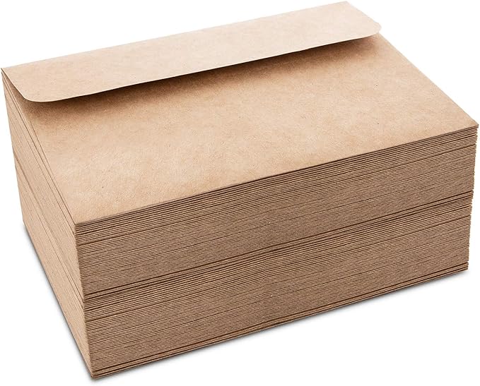 Sweetzer & Orange A7 Brown Self Seal Envelopes, 100 Pack, 5x7 Inches(True 5.25 x 7.25 in.), Kraft 150gsm, Blank Envelopes for Invitations, Wedding, and Mailing