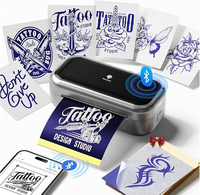 Phomemo TP31 Mini Tattoo Stencil Printer,Bluetooth Tattoo Printer with 30pcs Transfer Paper,Tattoo Machines Printers for Tattoo Beginners & Artists Temporary Tattoo Maker