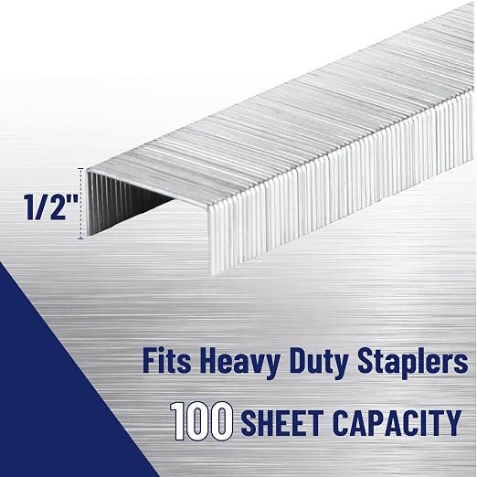 Mr. Pen- Heavy Duty Staples, 3000 pcs, 100 Sheet Capacity | 1/2-Inch Leg Length, Staples for Heavy Duty Staplers, Ideal for for Upholstery, Construction, Furniture
