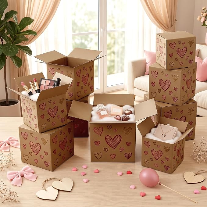 Hoikwo 30 Packs Shipping Boxes Mixed Sizes | 10 PCS Each of 5x5x5, 6x6x6, 7x7x7 Brown Cardboard Box for Small Business Packaging and Mailing
