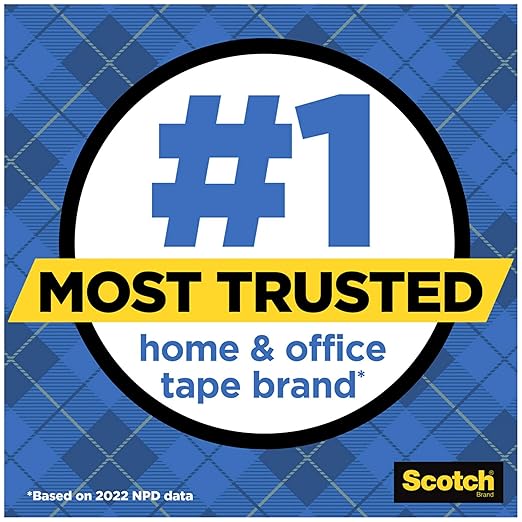 Scotch Wall-Safe Tape, 2 Dispensered Rolls, Sticks Securely, Removes Cleanly, Invisible, Designed for Displaying, Photo Safe, 3/4 in x 600 in (183-DM2)